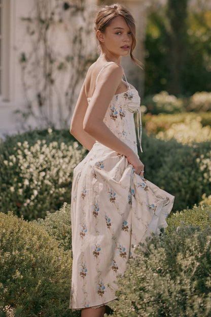 Sexy Lace Floral Midi Dress Elegant Women's Sundress Female Clothing Sun Print Dresses Summer Holiday Vacation 2026 Yellow Pink