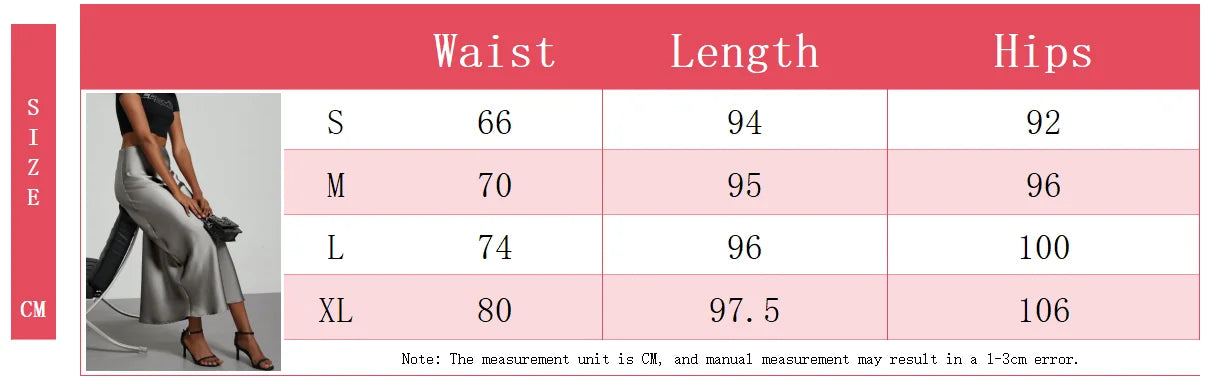 Satin Midi Skirt Women's High Waist Slik Skirts Female Clothing Black Fashion White Pink Blue Gray Burgundy Coffee Office Lady