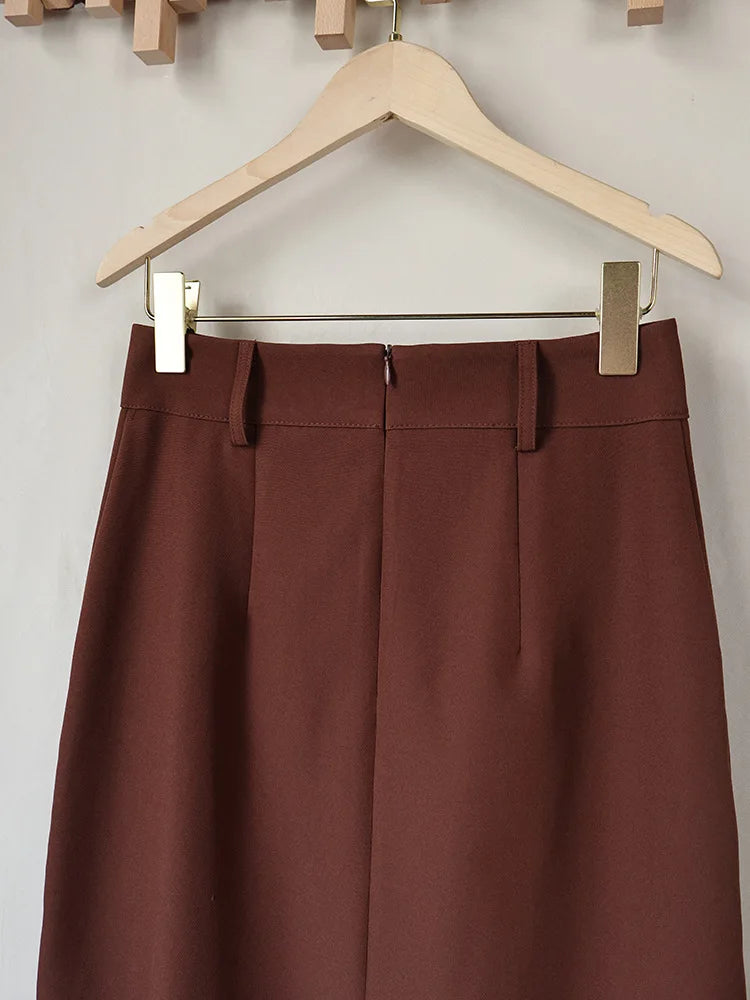 Elegant Lace Patchwork Skirt Women's High Waist Slim Split Skirts Female Clothing Fashion Summer Autumn 2026 Office Lady New In