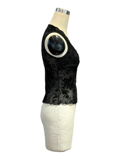 Sexy Lace Patchwork Tight Tops Chic Women's V Neck Sleeveless Print Top T-shirt Black Summer Spring Female Clothing Tees 2025