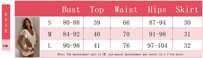 Sexy Ruffled Two Piece Set Women V Neck Tank Top Mini Skirt Matching Sets Female Clothing Club Party Dress Outfits Summer 2026