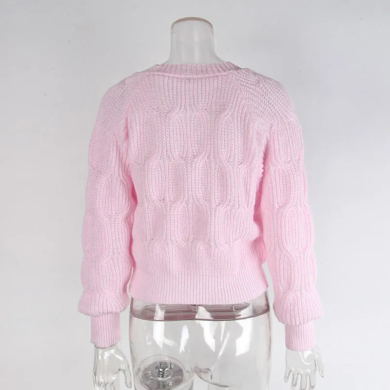 Women's Knitted Bow Cardigan Elegant Long Sleeve Tops Sweater Knitwears Top Female Clothing Fall Autumn Pink White Blue Purple