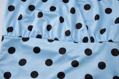 Blue Irregular Polka Dot Beach Sets Women's Halter Backless Crop Top Midi Skirt Matching Set Suit Summer Wear Holiday Vacation
