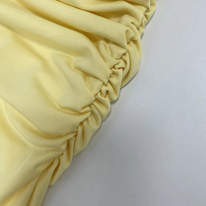 Sexy Blue Beach Sets Women's Halter V Neck Backless Crop Top Draped Long Skirt New Suit Summer Beachwear Holiday Vacation Yellow