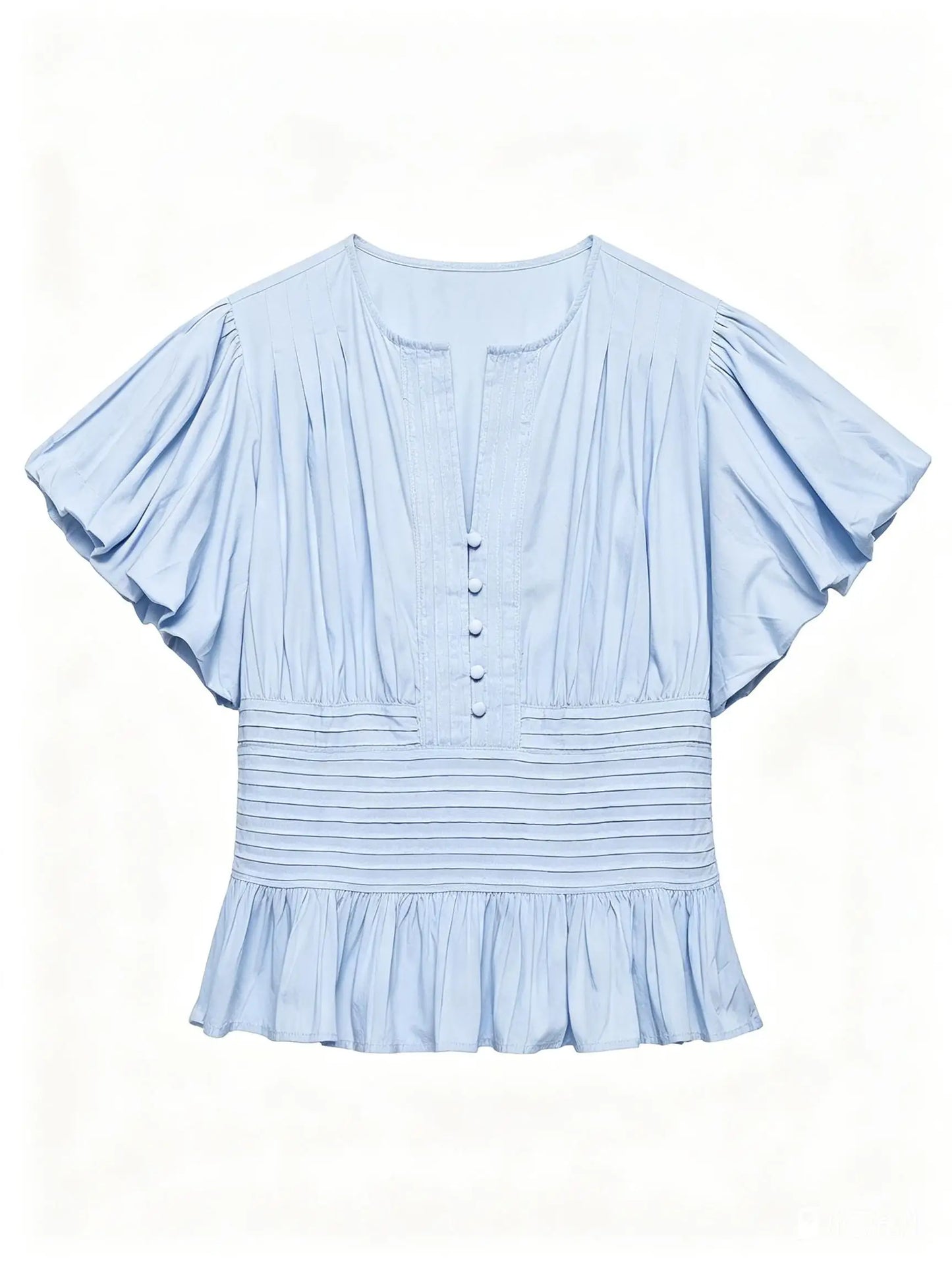 Elegant Ruffles Shirts Casual Women's Button Blouses Female Clothes Shirt Classic Tops Blouse White Pink Blue Summer 2026 Autumn