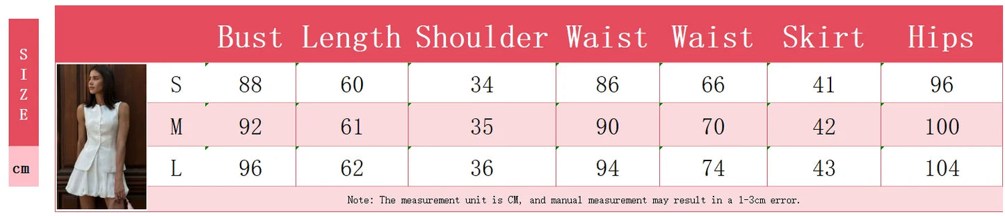 White Vest Bud Short Skirts Sets Women's Sleeveless Top Mini Skirt Matching Set Suit Summer Wear Office Lady Birthday 2026 New