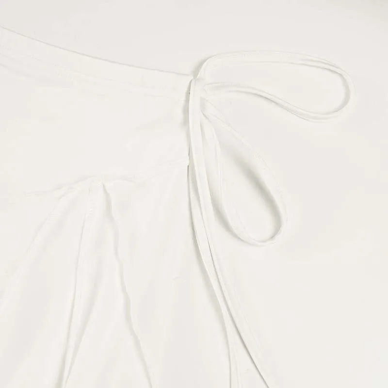 Elegant Irregular Midi Plated Skirt Women's High Waist Slim Pleated Skirts Y2K Female Clothing White Fashion Summer Autumn 2026