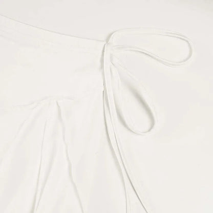 Elegant Irregular Midi Plated Skirt Women's High Waist Slim Pleated Skirts Y2K Female Clothing White Fashion Summer Autumn 2026