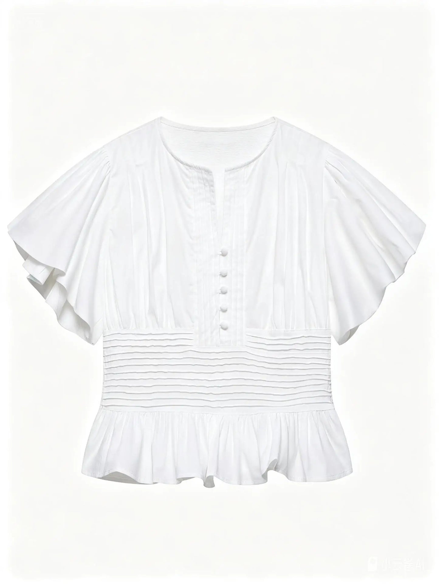 Elegant Ruffles Shirts Casual Women's Button Blouses Female Clothes Shirt Classic Tops Blouse White Pink Blue Summer 2026 Autumn
