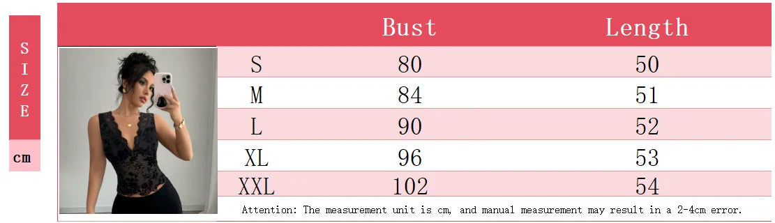 Sexy Lace Patchwork Tight Tops Chic Women's V Neck Sleeveless Print Top T-shirt Black Summer Spring Female Clothing Tees 2025