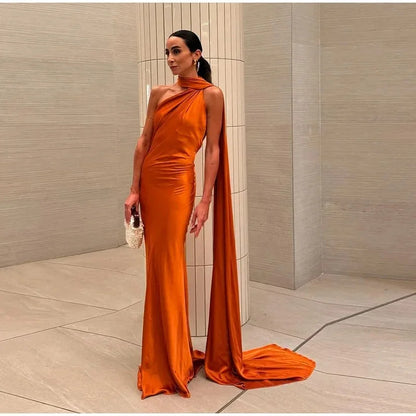 Satin Ribbon Long Dresses Women's Backless Casual Silk Dress Evening Wedding Guest Blue Green Black Yellow Red Pink Summer Prom