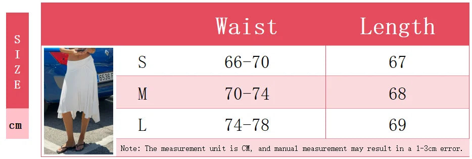 Elegant Irregular Midi Plated Skirt Women's High Waist Slim Pleated Skirts Y2K Female Clothing White Fashion Summer Autumn 2026