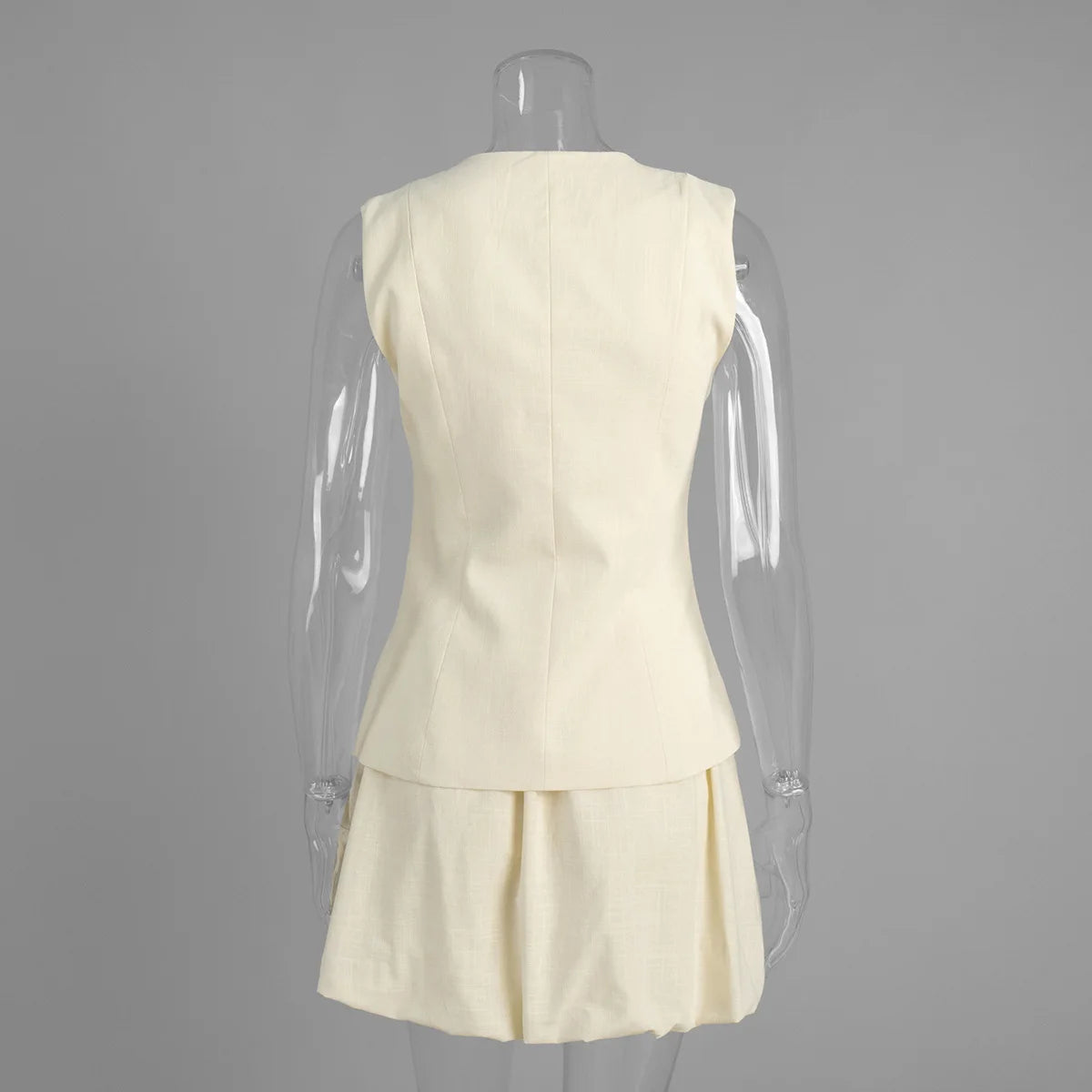White Vest Bud Short Skirts Sets Women's Sleeveless Top Mini Skirt Matching Set Suit Summer Wear Office Lady Birthday 2026 New