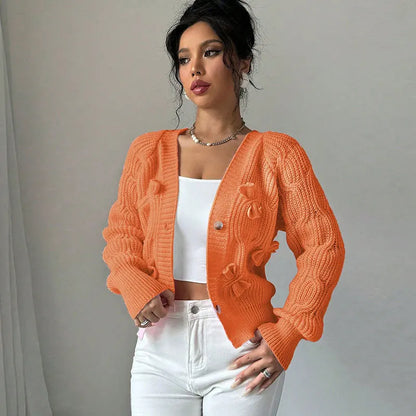 Women's Knitted Bow Cardigan Elegant Long Sleeve Tops Sweater Knitwears Top Female Clothing Fall Autumn Pink White Blue Purple
