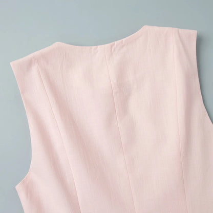 White Vest Bud Short Skirts Sets Women's Sleeveless Top Mini Skirt Matching Set Suit Summer Wear Office Lady Birthday 2026 New