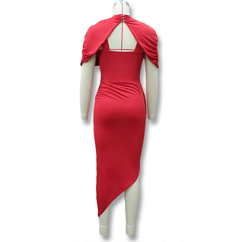 Elegant Women's Tight Curvy Midi Dress Sexy Backless Draped Bodycon Dresses Evening Party Wedding Guest Summer New Yellow White