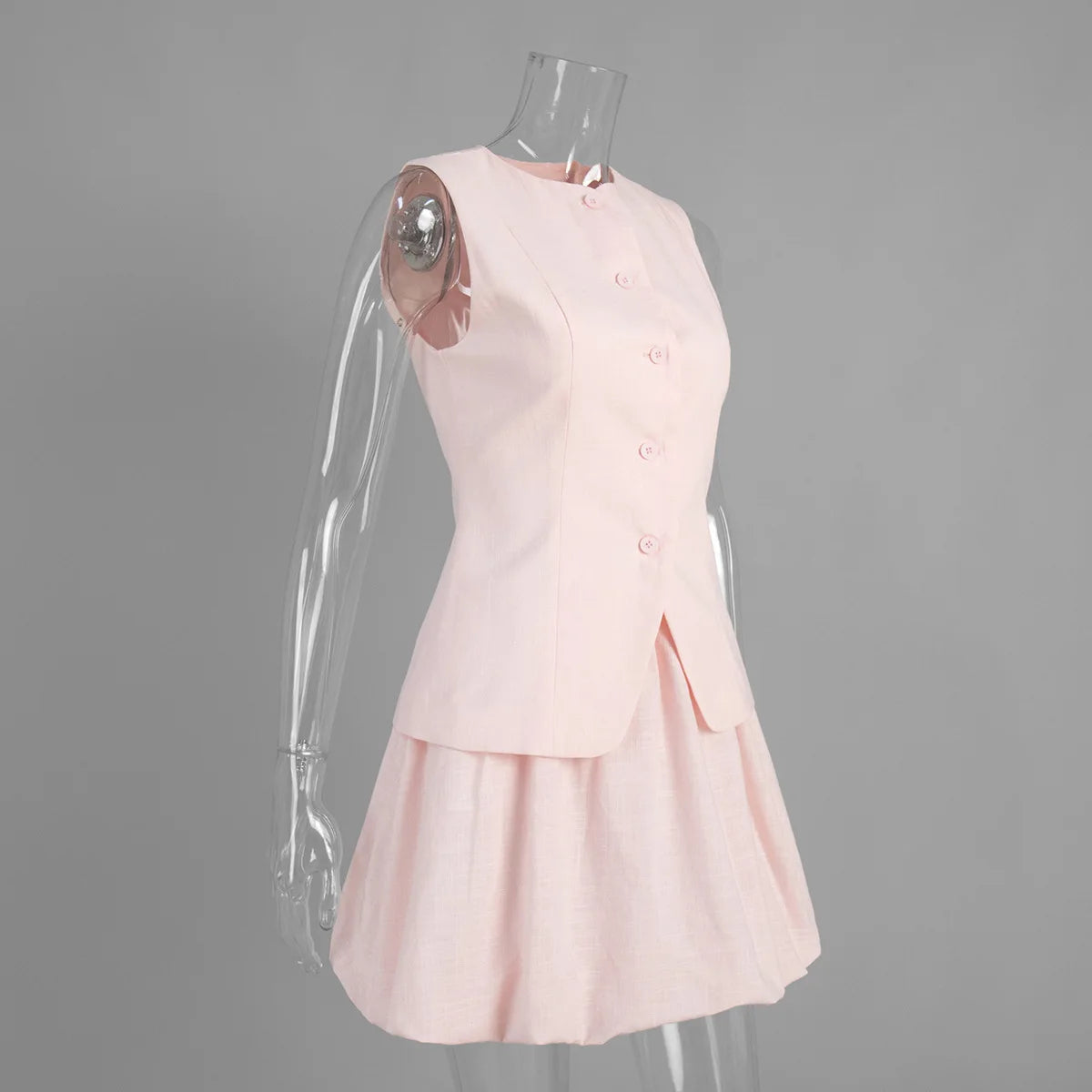 White Vest Bud Short Skirts Sets Women's Sleeveless Top Mini Skirt Matching Set Suit Summer Wear Office Lady Birthday 2026 New
