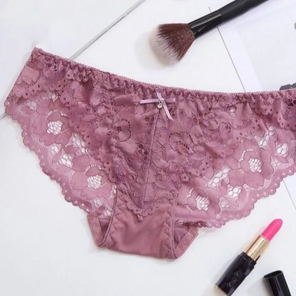 Comfortable Mesh Lace Flower Bra Low Waist Bowknot Bra Panties Set Non Slip Intimates Push Up Bra Women Summer