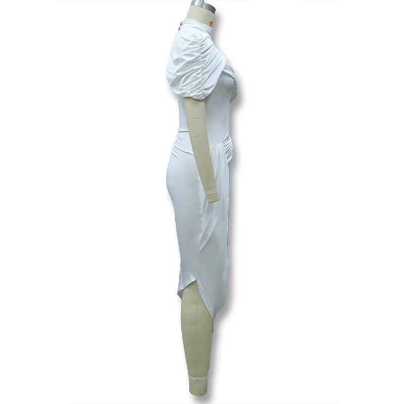 Elegant Women's Tight Curvy Midi Dress Sexy Backless Draped Bodycon Dresses Evening Party Wedding Guest Summer New Yellow White