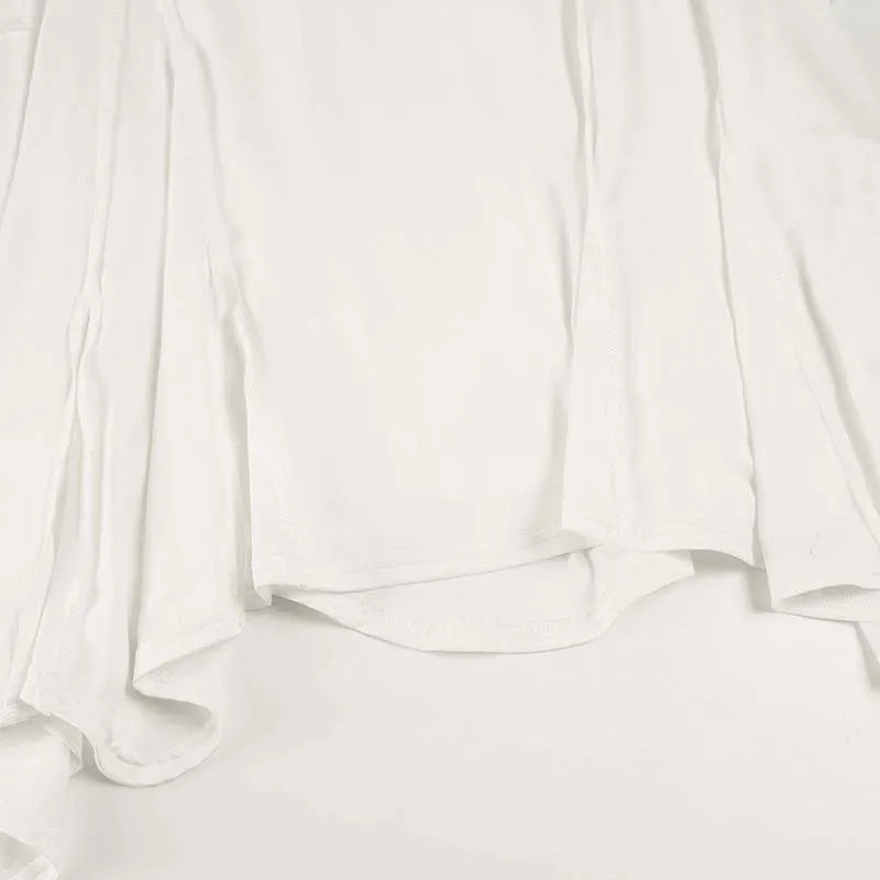 Elegant Irregular Midi Plated Skirt Women's High Waist Slim Pleated Skirts Y2K Female Clothing White Fashion Summer Autumn 2026