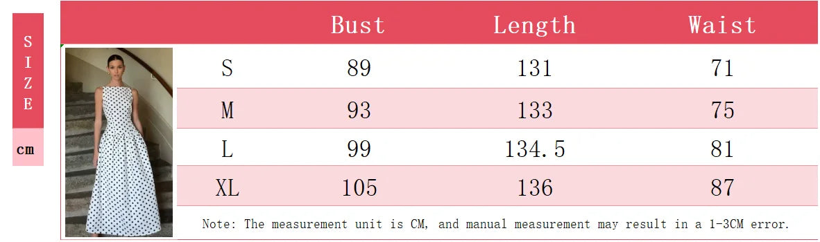 Vintage Polka Dot Long Dress Elegant Women's Sleeveless High Waist Casual Maxi Dresses Evening Party Summer Robe New Formal 2026